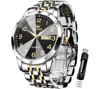 OLEVS Orologio automatico da donna in acciaio inossidabile con diamante a carica automatica, orologio luminoso e impermeabile