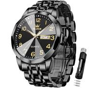 OLEVS Orologio automatico da donna in acciaio inossidabile con diamante a carica automatica, orologio luminoso e impermeabile
