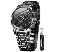 OLEVS Orologio automatico da uomo con scheletro, Tourbillon, meccanico a carica automatica, lussuoso, orologio da polso con fasi lunari, giorno e data, impermeabile, luminoso, regalo, Y: quadrante