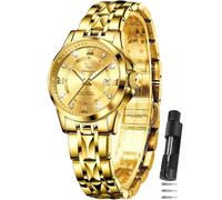 OLEVS Orologio da donna bicolore orologi da donna con data Dress Orologi da donna per piccoli polsi di lusso facile da leggere orologi per le donne impermeabile blu/nero/oro/argento Quadrante Reloj