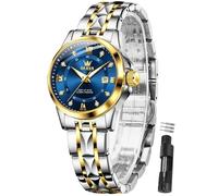OLEVS Orologio da donna bicolore orologi per le donne con data vestito orologi da donna per piccoli polsi di lusso facile lettura orologio da donna impermeabile blu/nero/oro/argento quadrante Reloj