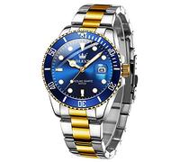 OLEVS Orologio da polso da uomo, design calendario da designer, metallo, acciaio inossidabile, quarzo, analogico, impermeabile, luminoso, grande, Vestito