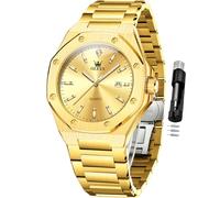 OLEVS Orologio da uomo Business Diamond Easy Read Orologi da polso da uomo Analogico di Lusso Data In Acciaio Inox Impermeabile Luminoso Vestito Mens Orolo, 3613-oro, 3613-gold, orologio da uomo