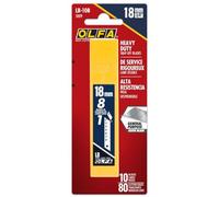 OLFA Lame di ricambio resistenti a scatto da 18 mm, 10 lame (80 segmenti) LB-10B - Lame di ricambio per coltelli multiuso a scatto, adatte alla maggior parte dei coltelli da 18 mm