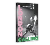 OLFCESPP Poster su tela, motivo: The Clash London Calling, decorazione per camera da letto, ufficio, camera da letto, regalo, 40 x 60 cm