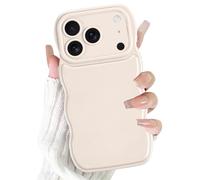 Olgary Custodia per iPhone 17 Pro Max Cover, Aesthetic Disegni Modello Forma Estetica Seplice e Ondulata, Custodia Protettiva Colori Silicone Morbido Antiurto Protezione Fotocamera per Donne, Bianco