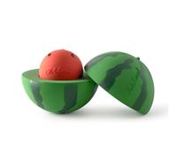 Oli&Carol Giocattolo Aplilable e Sonaglio Gomma Naturale Watermelon, Regalo Bambini e Ragazze +1 Anno