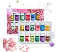 Oli Diffusore - Set di profumi da fragranza a 12 pezzi | Setup senza sforzo Oli essenziali solubili in acqua naturale | 3 ml di deodorante per aromaterapia di lunga durata per facilitare lo stress e u