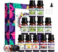 Oli Essenziali per Diffusori 12 x10ml, SALKING Set di Oli essenziali Puri e Naturali al 100% Include Floreale, Legnoso, Fruttato, Erbaceo Raccolta, Olio essenziali per Aromaterapia e Massaggio