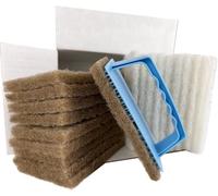 OLI-NATURA - Set di cuscinetti piccoli, con 1 supporto con manico, 10 cuscinetti bianchi e 10 beige