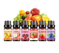 Oli Profumati - 10 Ml X 6 Pezzi | Oli Essenziali Fruttati | Diffusore Di Profumo Di Frutta | Olli Rinfrescanti Per Aromaterapia | Set Regalo Per Le Vacanze Tutti I Giorni Edificanti, Casa, Spa, Dif