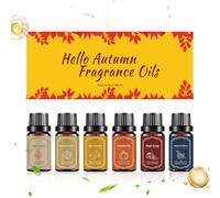 Oli Profumati Autunnali Per Diffusore - Assortimento Di 6 Fragranze,Set Di Olio Per Diffusore Autunnale Accogliente - Per Purificatore D'Aria, Sapone, , Camera Da Letto, Soggiorno, Yoga, Meditazione