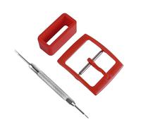 OliBoPo, cinturino di ricambio in plastica e anelli in silicone per orologio Swatch- scelta di colori e larghezze 20mm Rosso intenso
