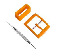 OliBoPo Cinturino di ricambio in plastica e passanti in silicone per Swatch- Scelta di colori e larghezze, Arancione, 17mm