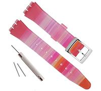 OliBoPo Cinturino di ricambio in silicone, impermeabile, per Swatch, 17 mm, 19 mm, 20 mm, 17 mm