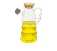 Oliera 500 ml in vetro borosilicato e tappo in bambù