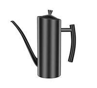 Oliera Acciaio Inox Salvagoccia, per Salsa da Cucina Bottiglia Per L'erogazione di Olio Vasetto Contenitore per Olio In Inossidabile Lattina per Cucina BBQ Pasta Insalata Padell(Size:500ml,Color:Nero)