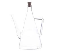 Oliera In Vetro Con Tappo In Sughero, Forma Salva Goccia, Base Ampia E Stabile, 10X18 Cm, Ideale Per Olio Extravergine Di Oliva E Aceto Balsamico