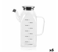 Oliera La Mediterránea Trasparente Argentato Metallo Vetro Borosilicato 1 L [