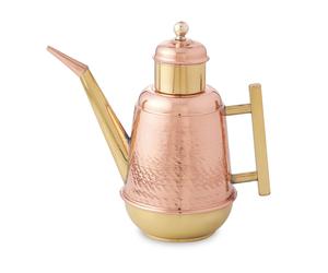 Oliera Napoletana per pizzaioli da 50 cl realizzata in rame martellato e ottone stagnata all'interno made in italy rame