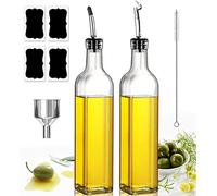 Oliera Salvagoccia, 2PCS 500ML Dosatore Olio con Imbuto e Dosatore Oliera da Tavola per Cucina e BBQ