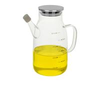 Oliera tonda 800 ml in vetro borosilicato e tappo in acciaio inox