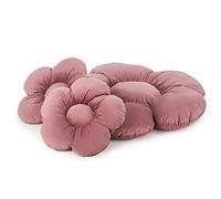 OLIFANT TOYS Set di 3 Cuscini da Pavimento a Forma di Fiore, Comodi Cuscini da Seduta, La Stanza dei Bambini, Decorazione, Morbidi Cuscini coccolosi, in Velluto, 2 x Ø 55 cm; 1 x Ø 98 cm, Rosa