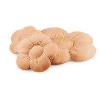 OLIFANT TOYS Set di 3 Cuscini da Pavimento a Forma di Fiore, Comodi Cuscini da Seduta, La Stanza dei Bambini, Decorazione, Morbidi Cuscini coccolosi, in Velluto, 2 x Ø 55 cm; 1 x Ø 98 cm, Beige