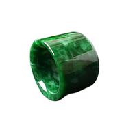 Oligage Anello da pollice in giadeite smeraldo da uomo e donna, accessori per gioielli in giada verde naturale Myanmar Anelli larghi, 22mm, Giada, Diamante