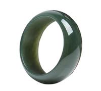 Oligage Anello in giada naturale hetian nera verde anello di giada anello di giada maschile e femminile anello di giada anelli regalo uomo donna vera giada (misura anello: 7)