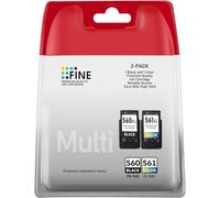 OLIGAVE 560 561 cartucce pg 560 XL nero e cl 561 XL di ricambio per Canon 560 561 XL Canon 560 561 cartucce d'inchiostro per Canon Pixma TS5350 TS7450 (1 nero, 1 tricolore)