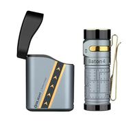 OLIGHT Baton4 kit Torcia EDC 1300 Lumen Alta Luminosità con Cassa di Ricarica, Dimensione Compatta con Luci Indicatrici e Pulsanti Intuitivi, Adatta per Uso Domestico o Viaggi all'Aperto(Combattente)