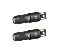 OLIGHT I Mini 2 Mini Torcia Portachiavi a LED con Base Magnetica, Ricarica USB-A, Grado IPX6 e 21 Metri, Torcia Portachiavi Compatta per Picnic, Riparazioni ed Emergenze (Nero,2 pezzi)