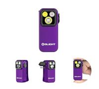 OLIGHT Oclip Pro 500 lumen 3 sorgenti luminose con clip, lampada EDC ricaricabile USB-C con base magnetica, torcia LED compatta per lavoro, ciclismo, corsa e avviso di sicurezza (viola)
