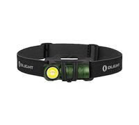 OLIGHT Perun, 2 mini torcia da testa, 1100 lumen, ricaricabile, multiuso, ad angolo retto, torcia tascabile luminosa impermeabile con fascia, perfetta per campeggio, corsa, escursionismo, colore verde