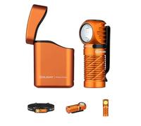 OLIGHT Perun 3 Mini Kit Torcia Frontale Ricaricabile 1250LM 60 Giorni Max | LED Bianca e Rossa con Powerbank 5000mAh, Lampada Frontale Impermeabile IPX8, 150 Metro,Torcia da Testa Emergenza, Arancione
