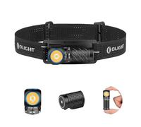 OLIGHT Perun 3 mini torcia frontale a LED, 1200 lumen, ricaricabile, con opzione luce rossa, ideale per campeggio, lavoro, riparazioni e attività all'aperto (HCRI nero)