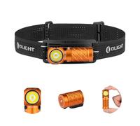 OLIGHT Perun 3 Mini Torcia Frontale Ricaricabile 1250 Lumen 155m Portata, Luce Bianca e Rossa, Leggera per Escursionismo, Campeggio e Outdoor (Arancione)