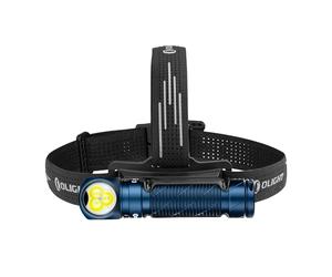 OLIGHT Perun 3 Torcia Frontale LED Ricaricabile 3000 Lumens 20 Giorni Max | 7 Modalità LED Bianca e Rossa Dimmerabile, Lampada Frontale Impermeabile IP68,160 Metros,Torcia da Testa Professionale,Blu