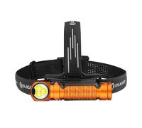 OLIGHT Perun - Torcia frontale a 3 LED, 3000 lumen, ricaricabile, con opzione luce rossa, ideale per campeggio, lavoro, riparazioni e attività all'aperto (arancione)