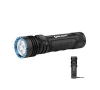 OLIGHT Seeker 4 Pro Torcia LED Ricaricabile ad Alta Potenza da 4600 Lumen con Fondina Automatica, Due Opzioni di Ricarica per Escursioni, Campeggi Esterno e Usi di Emergenza (Luce bianca neutra, Nero)