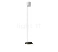 Oligo Glance Lampada a sospensione LED - regolabile in altezza in modo invisibile, rosone bianco opaco/testa nero opaco