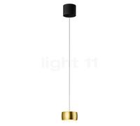 Oligo Grace Lampada a sospensione LED 1 fuoco - regolabile in altezza in modo invisibile, rosone nero opaco/testa dorato