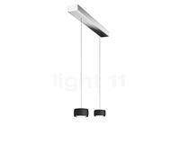 Oligo Grace Lampada a sospensione LED 2 fuochi - regolabile in altezza in modo invisibile, rosone bianco opaco/copertura cromo/testa nero opaco , Vendita di giacenze, Merce nuova, Imballaggio original