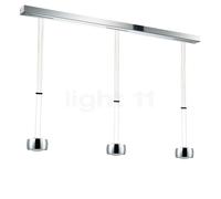 Oligo Grace Lampada a sospensione LED 3 fuochi - regolabile in altezza, rosone cromo/testa cromo
