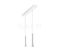Oligo Rio Lampada a sospensione 2 fuochi LED - regolabile in altezza in modo invisibile, rosone bianco/testa bianco