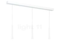 Oligo Rio Lampada a sospensione 3 fuochi LED - regolabile in altezza in modo invisibile, rosone bianco/testa bianco