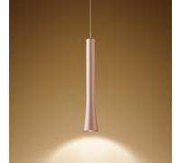 Oligo Rio Lampada a sospensione 1 fuoco LED - regolabile in altezza in modo invisibile, rosone bianco opaco/testa rame satinato , Vendita di giacenze, Merce nuova, Imballaggio originale