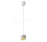 Oligo Tudor Lampada a sospensione LED - regolabile in altezza in modo invisibile, rosone bianco opaco/testa cachemire opaco - 9,5 cm