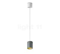 Oligo Tudor Lampada a sospensione LED - regolabile in altezza in modo invisibile, rosone bianco opaco/testa grigio opaco - 14 cm